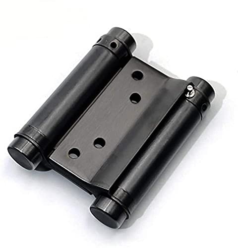 2 Pairs (4Pcs) 3inch Double Action Spring Hinge Stainless Steel Cafe Saloon Door Swing Self Closing Black with Screws