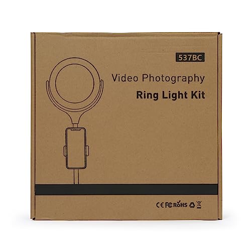 Desk Ring Light with Stand and Phone Holder-Laptop Ring Light for Zoom Meeting-Computer Light for Video Conferencing-Led Streaming Light for YouTube Tiktok Vlogging Video Recording Makeup (Black)