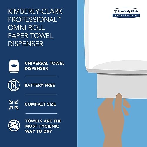 Kimberly-Clark Professional Omni Manual Hard Roll Paper Towel Dispenser (09746), Black, Universal 1.5" Core Compatible, Wall Mounted, Space-Saving Design, for Commercial Hand Towels (Qty 1)