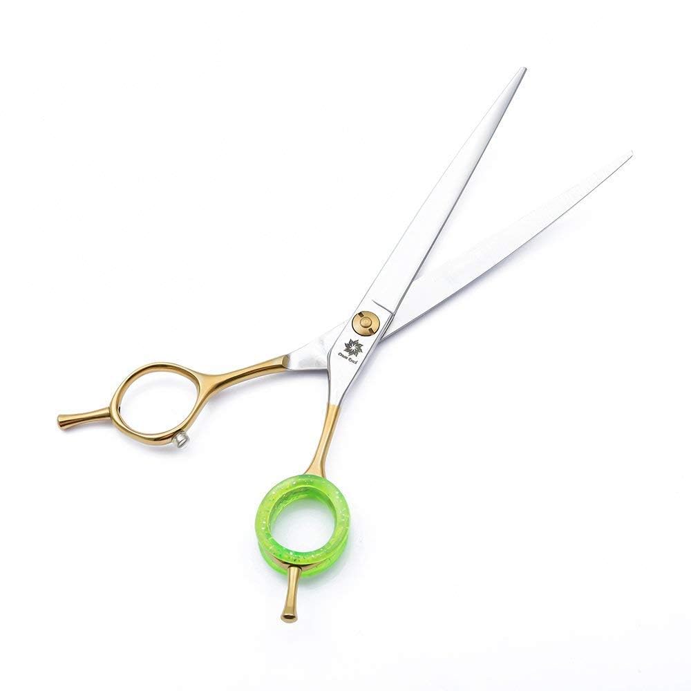 Dream Reach 7.0 Inch Barber Scissors Shear Curved - Hair Cutting Scissors Two-Way Bent Blade Scissor Japanese 440C Steel - Hair Stylists Shears with Twin Tail (C-7 inch-Curved Scissor)