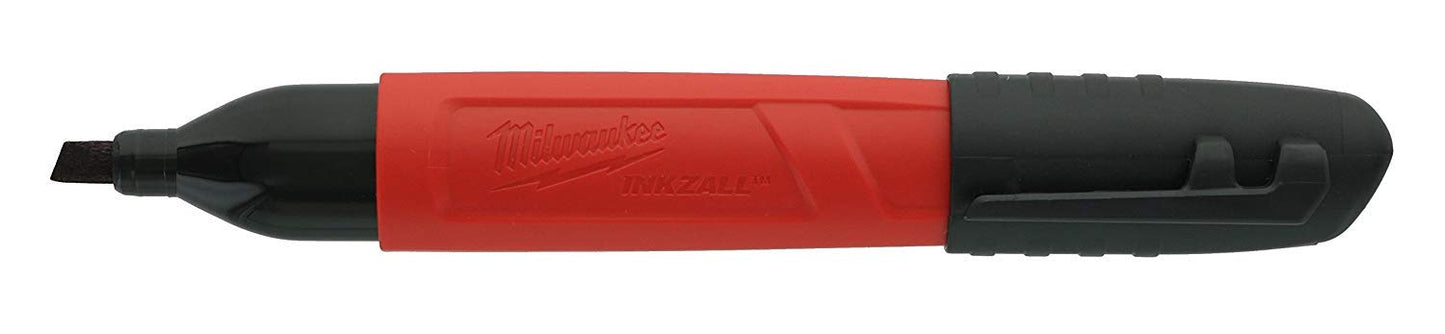 Milwaukee 48-22-3103 Inkzall Chisel Tip Multi Surface Jobsite Marker w/Water, Oil, and Dust Resistance, 6 Pack
