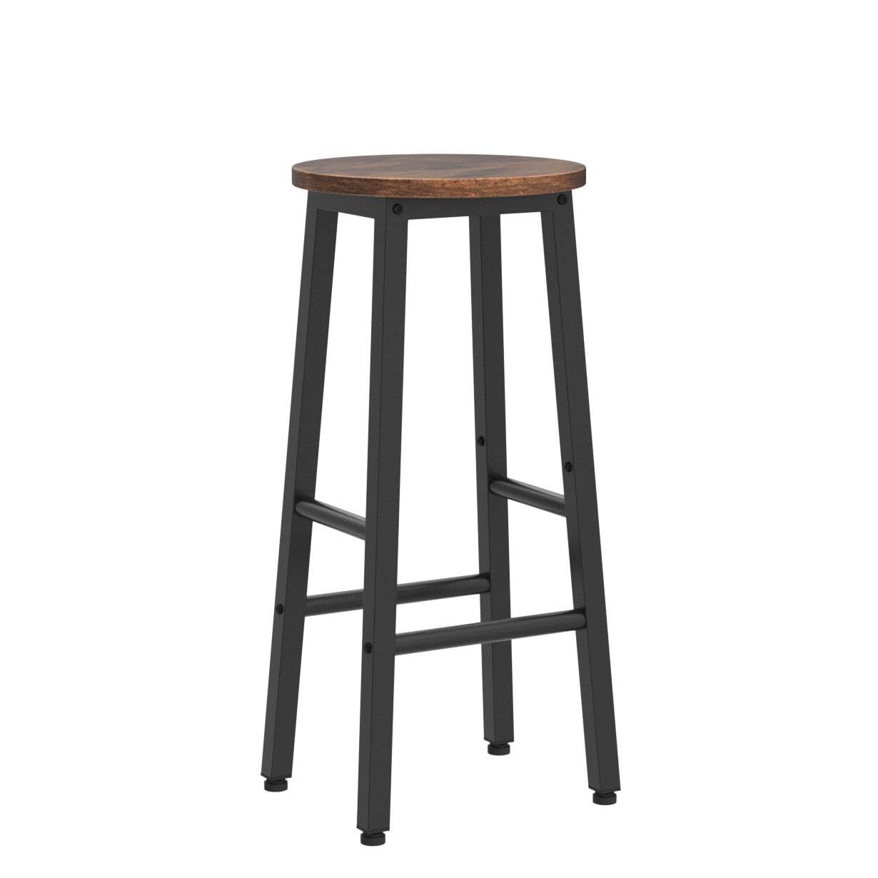 HOOBRO Bar Stools, Set of 2 Bar Chairs, 65.5 cm Height Stools, Breakfast Bar Stools, Industrial Kitchen Bar Chairs, for Dining Room, Kitchen, Bar, Solid and Stable, Rustic Brown and Black BF07BY01G1