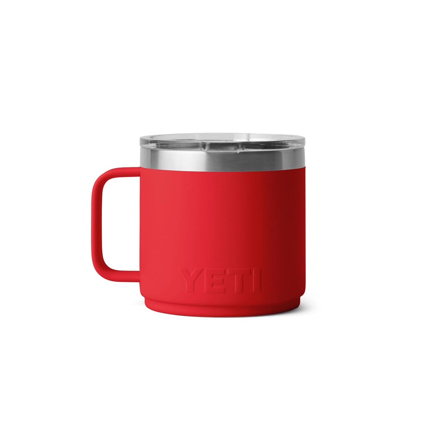 YETI Rambler 14 oz Ceramic Lined Stackable Mug, Vacuum Insulated, Stainless Steel with MagSlider Lid, Rescue Red