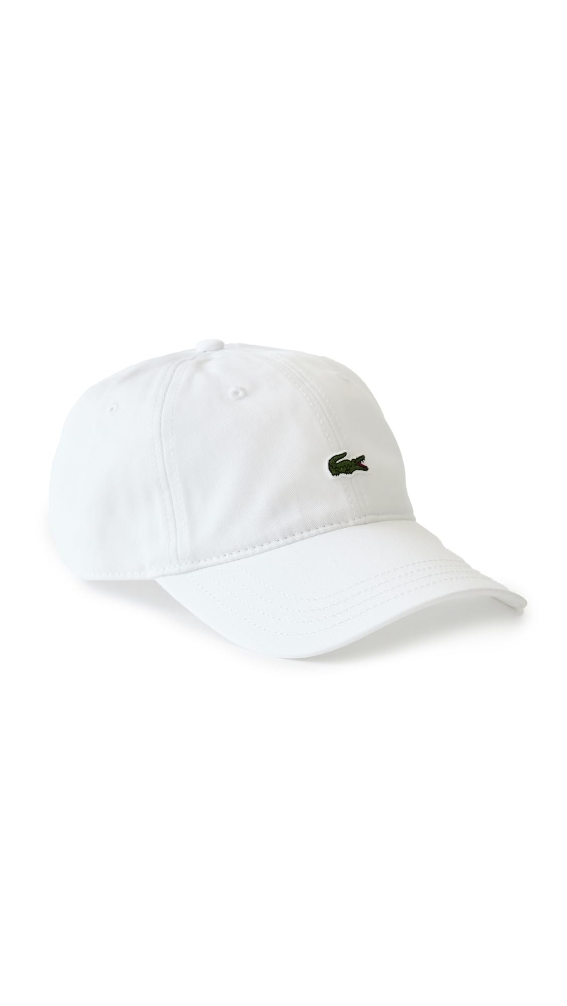 Lacoste Cotton Twill Side Logo Cap, White, One Size