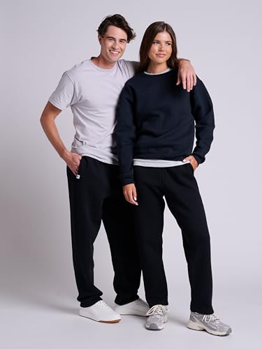 Russell Athletic Men's Dri-Power Open Bottom Sweatpants with Pockets, Black, Medium