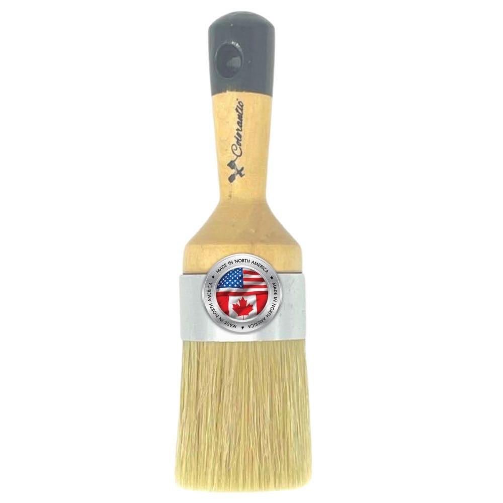 Colorantic | Very Large Furniture Round Oval Soft Wax Brush XL - Fabric Paint Brushes Chalk Paint | Beeswax DIY Chalk Based Paint Fabric Painting (XL Round Natural Brush)
