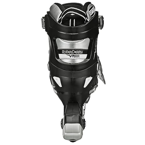 Roller Derby Men's V-Tech 500 Button Adjustable Inline Skate, Black/White, Size 6-9