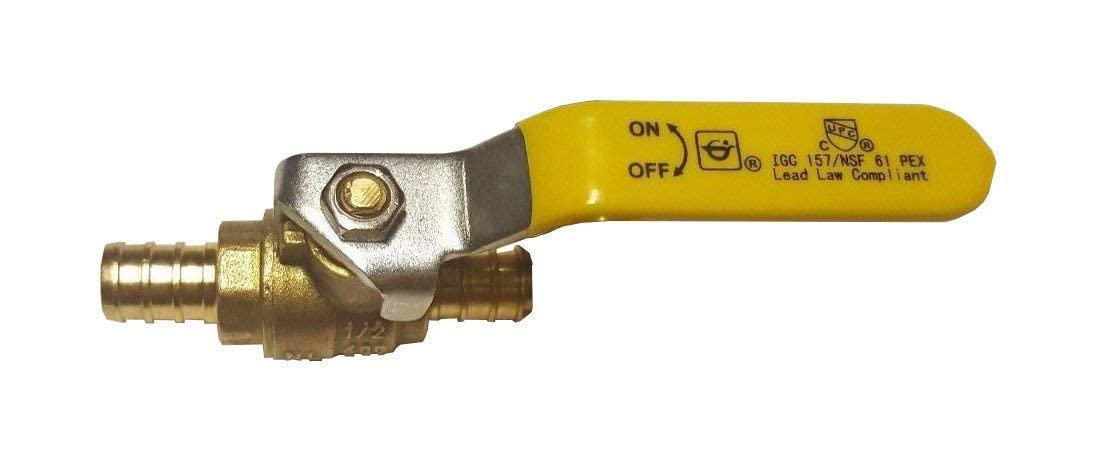 AB 1 Inch X 1 Inch PEX Ball Valve, Full Port Water Stop Shut Off, Lead Free Water Shut Off Valve