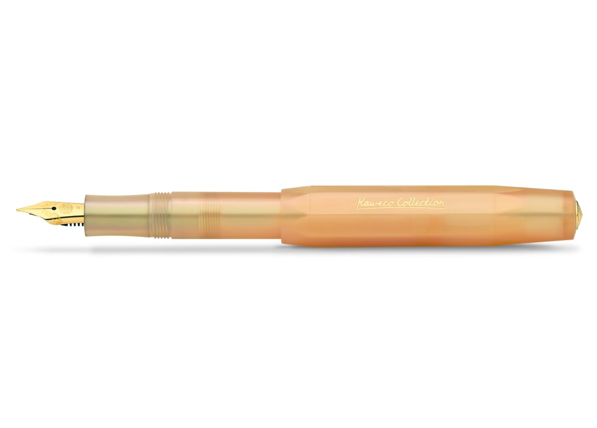 Kaweco COLLECTION Fountain Pen Apricot Pearl, Fine Nib Sport Octagonal Clip Gold, 1 Count (Pack of 1), 11000215
