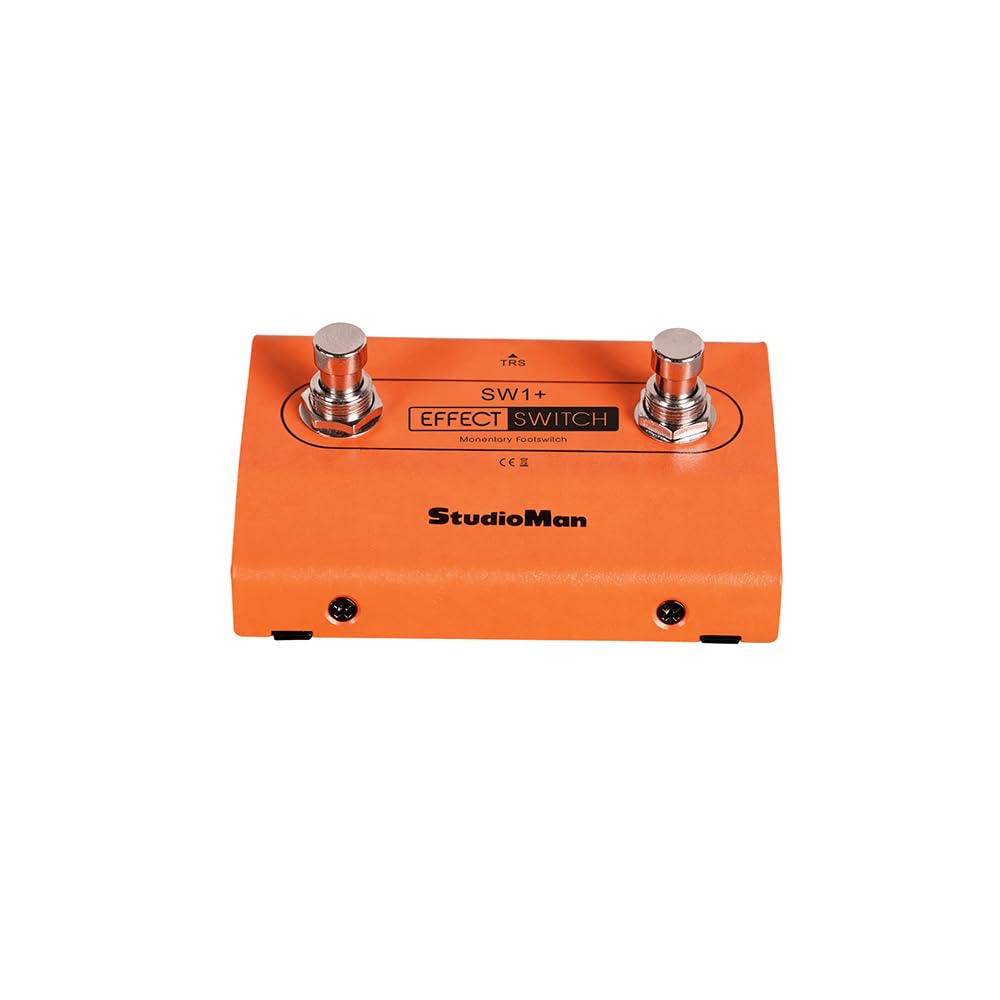 StudioMan SW1+ Dual-Footswitch Controller -Orange, Compatible with Multi Effects for Looper, Drum, Tuner, Effect Control