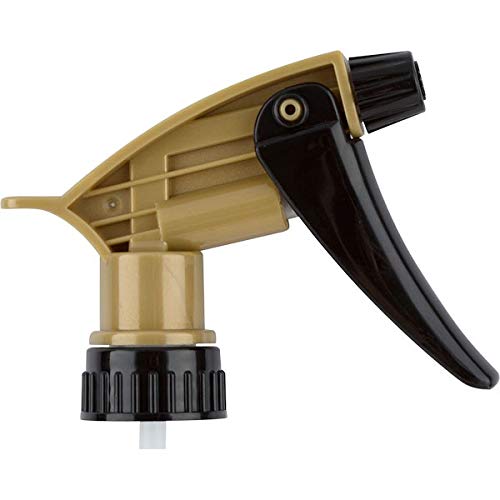 Comfort Axis Heavy Duty Acid Resistant Trigger Sprayer, Black/Gold, 9-1/4" Dip Tube, 28mm Neck Finish - 6 Pack