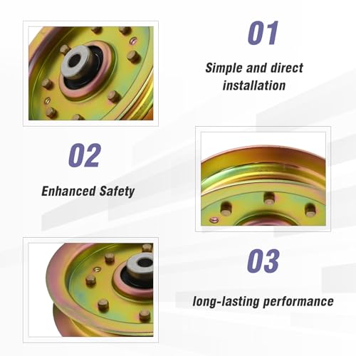 UOIENRT 956-04129 Flat Idler Pulley for 4 7/8”, Replacement for CUB Cadet Replacement for MTD Replacement for Troy-Bilt, Replaces 753-08171 756-04129
