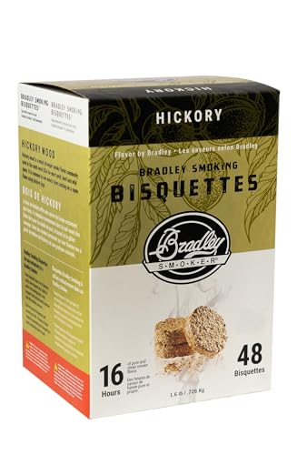 Bradley Smoker Bisquettes for Grilling and BBQ, Hickory Wood Blend, 48 Pack