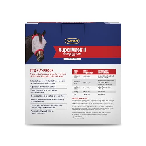Farnam Home and Garden 100504650 No Ears Fly Supermask II for Horse