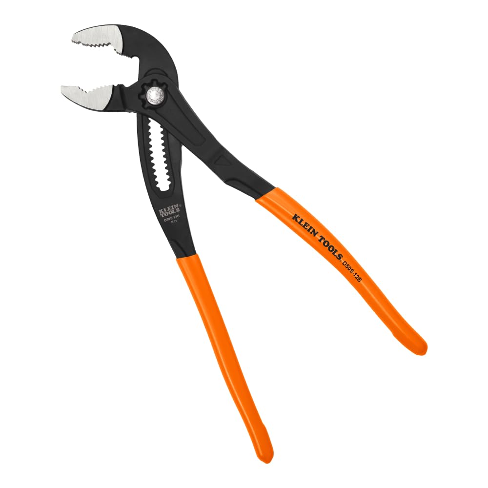 Klein Tools D50512B Pump Pliers, Klaw Quick-Adjust, Curved Jaw, Hardened Teeth for Maximum Torque, 12-Inch
