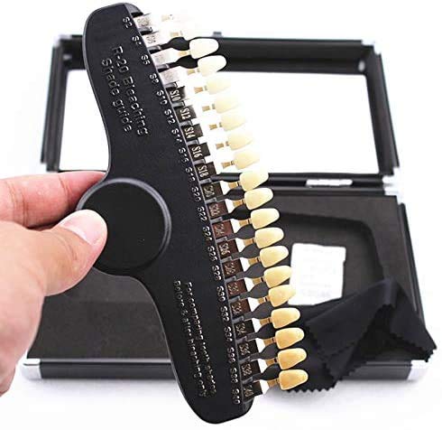 Professional 3D R-20 Teeth Whitening Shade Guide with Mirror, Classical Tooth Bleaching Shade Chart 20 Colors