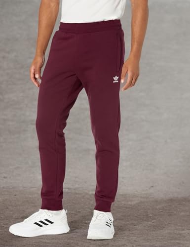 adidas Originals Men's Trefoil Essentials Joggers, Maroon, Small