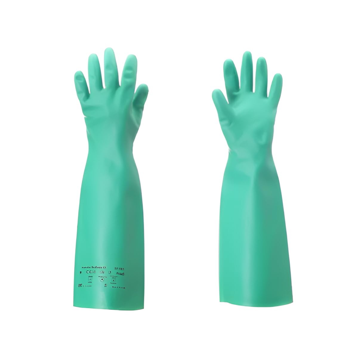 Ansell Sol-Vex 37-185-8 Nitrile Glove, Chemical Resistant, Straight Cuff, 18" Length, 22 mils Thick, Size 8/Medium (Pack of 12)