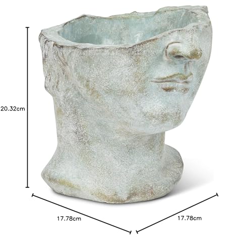 Abbott Collection Home Half Male Face Planter, Grey (27-ATHENS-798)