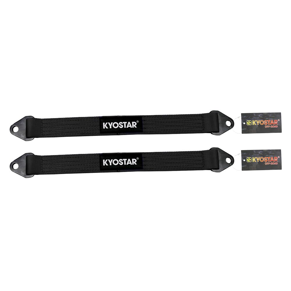 KYOSTAR 21 Inch Limit Strap, Premium Quad Wrap Limit Strap Car Hauler Axle Straps Rated for 10,000 Lb (Black, 2 Pack)