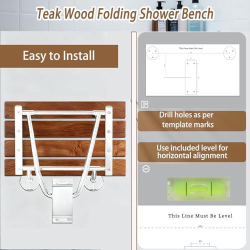 18 inch Folding Shower Seat Wall Mounted