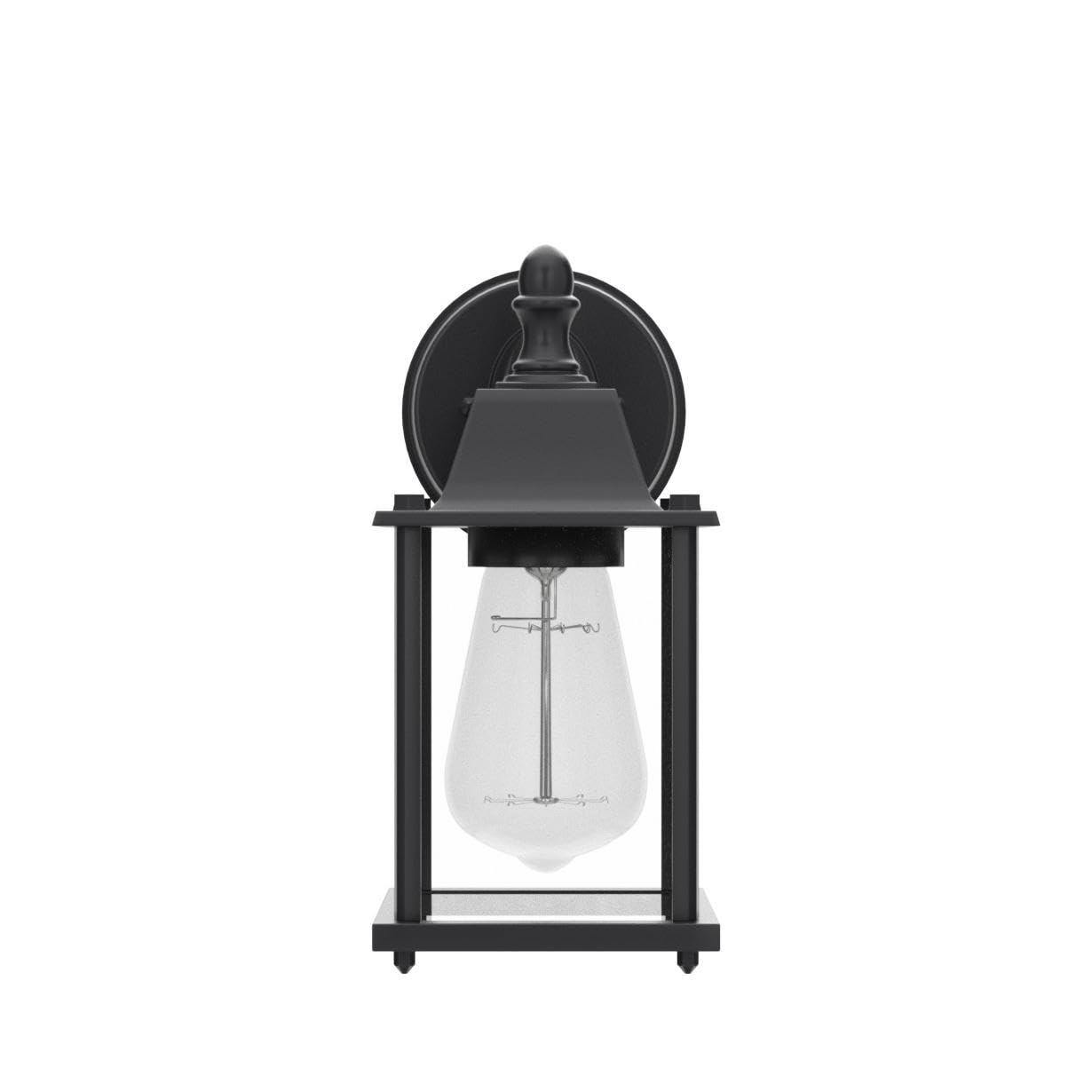 Small Outdoor Wall Lanterns 2-Pack – Black Anti-Rust Exterior Light Fixtures for Porch, Garage or Entryway – Weatherproof Wall Sconces with Clear Glass