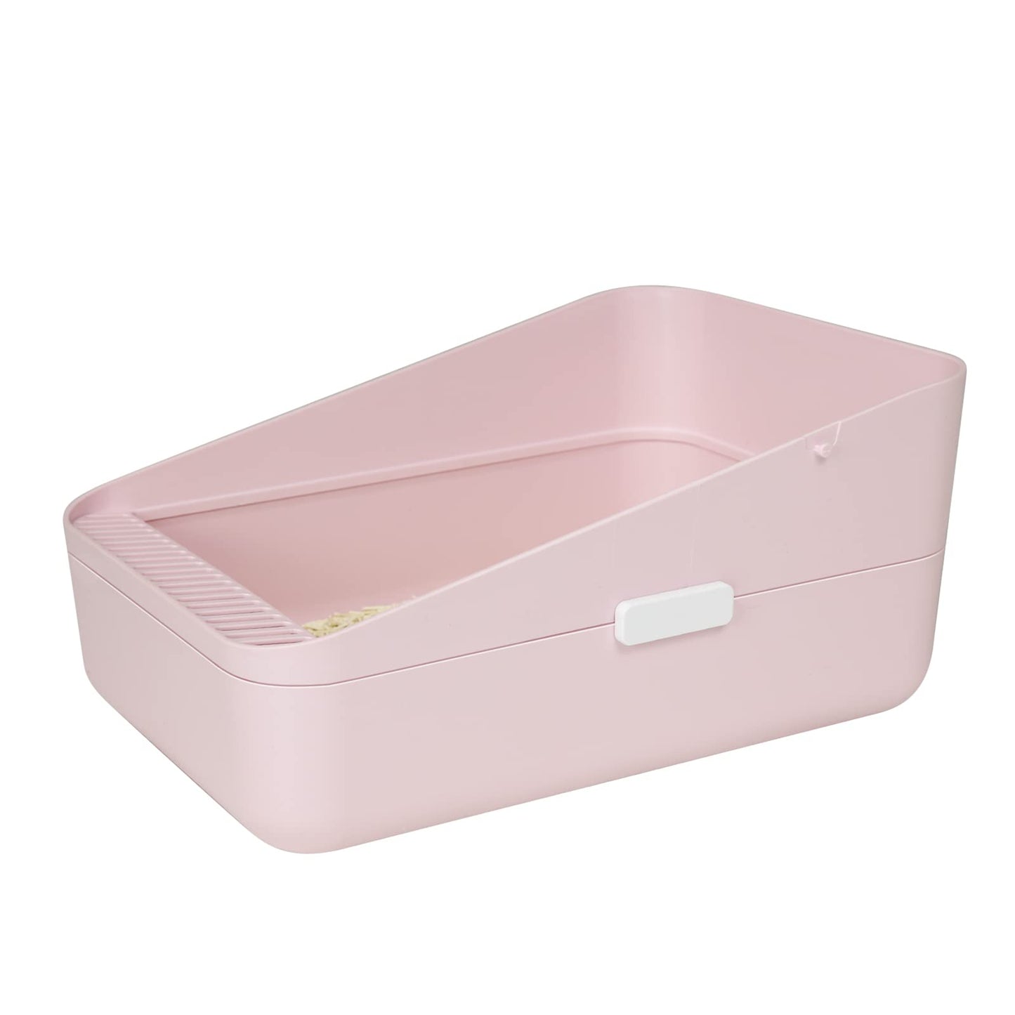 Sfozstra Open Litter Box - Prevent Sand Leakage, Durable High Side Sifting for Small Cats, Secure and Odor Control, Removable, Easy to Clean (Pink Small)