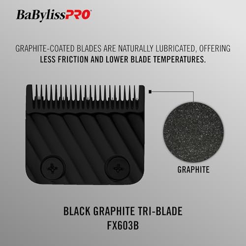 BaBylissPRO Barberology Black Graphite Replacement Tri Wedge Replacement Clipper Blade (FX603B)