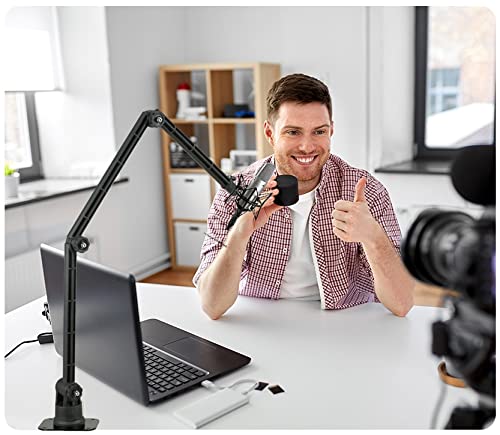 Ceiling Mic Mount Holder compatible with Shure MV7,Blue Yeti,Razer,HyperX,Rode,Razer Microphones for Gaming, Streaming, Podcasts, Twitch, YouTube, Discord