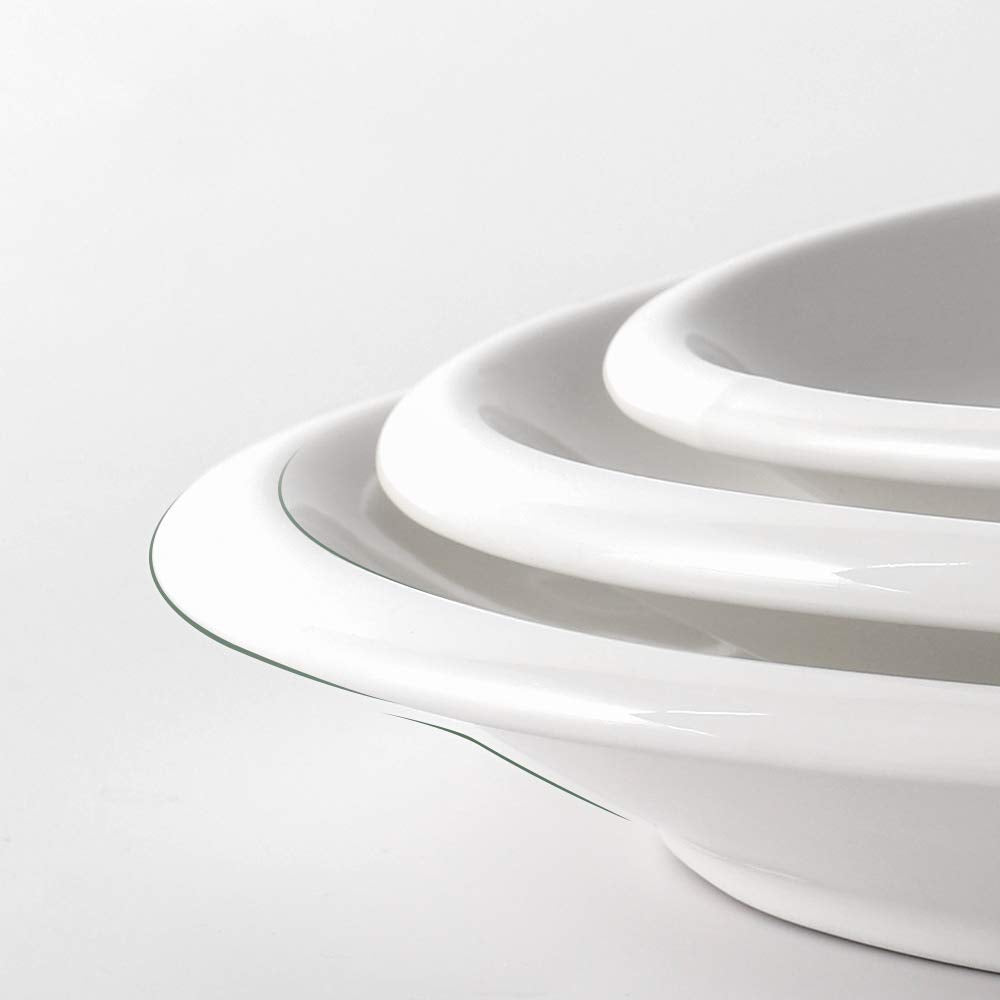 DOWAN Large Serving Platters, 16"/14"/12" Oval Serving Platters, Oven Safe, White Serving Plates, Porcelain Dinner Platters for Appetizers Meat Snacks, Serving Dishes for Party, Set of 3