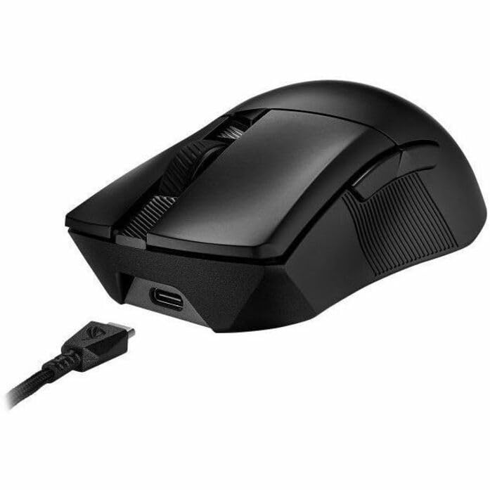ASUS ROG Gladius III Wireless AimPoint Gaming Mouse, Connectivity (2.4GHz RF, Bluetooth, Wired), 36000 DPI Sensor, 6 programmable Buttons, ROG SpeedNova, Replaceable switches, Paracord Cable, Black