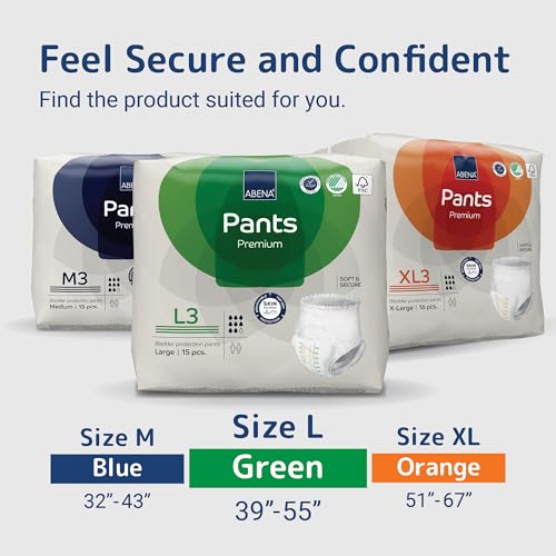 Abena Pants, Premium Protective Underwear, Level 3, (Medium To Extra Large), Large, 15 Count