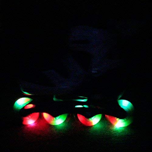 Kids Adjustable Flashing Inline Skates for Boys, Girls and Adults with Full Light Up Wheels, Outdoor Roller Skates for Kids Beginner Ages 4-12, Men and Women