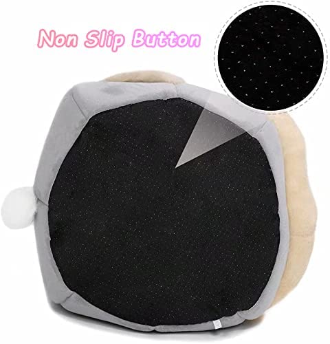 PowerKing Cat Bed for Indoor Cats,Cat House Furniture for Pet Kitten Tent Cave,Cute Dog Beds for Puppy Medium Dogs with Removable Washable Soft Cushioned Pillow,Grey