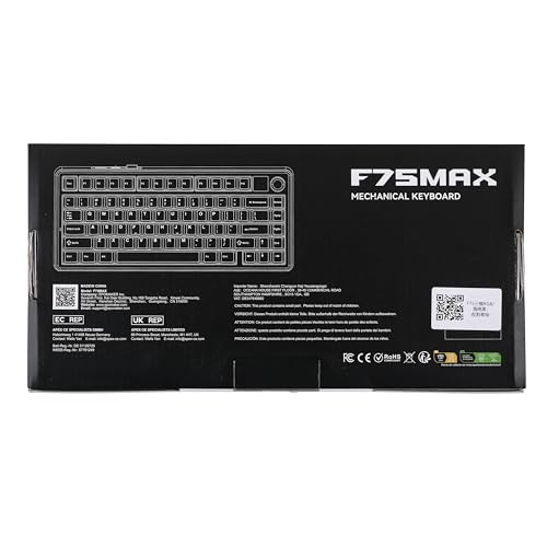 EPOMAKER X Aula F75 MAX Tri-Mode Wireless Gaming Keyboard, TFT Screen, Knob, Hot Swappable, 2.4GHz/Type-C/BT5.0, Gasket Creamy, for PC/Mac/Office/Gaming (Black Gradient)