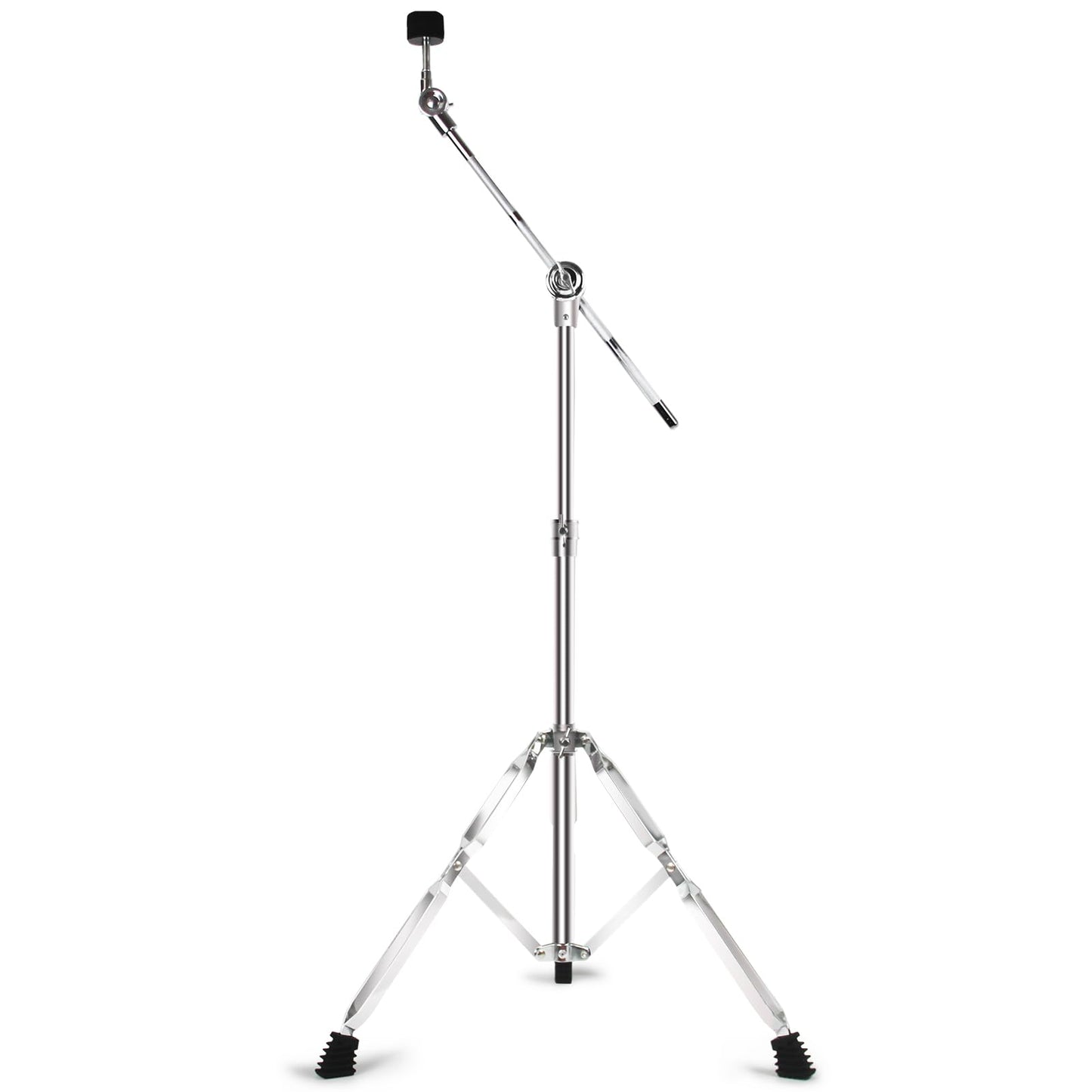 Boom Cymbal Stand, Adjustable Cymbal Stand for Drum Hardware Percussion Mount Holder Gear Set Drum Hardware Set for Mounting Crash, Ride, Splash Cymbals, Double Braced Legs with Rubber Feet