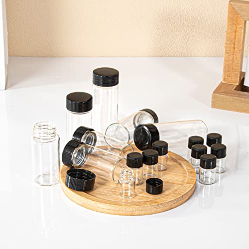 BKMAMLAB 5ml Clear Small Glass Vials 100pcs with Screw Caps(100pcs)…