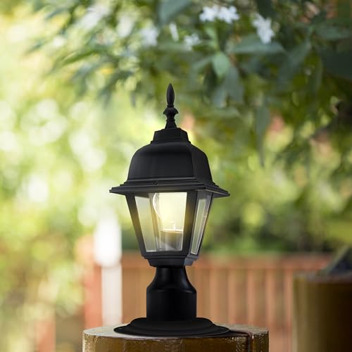 Design House 507509 Maple Street Outdoor Post-Light, 16-Inch by 6-Inch, Black Die-Cast Aluminum