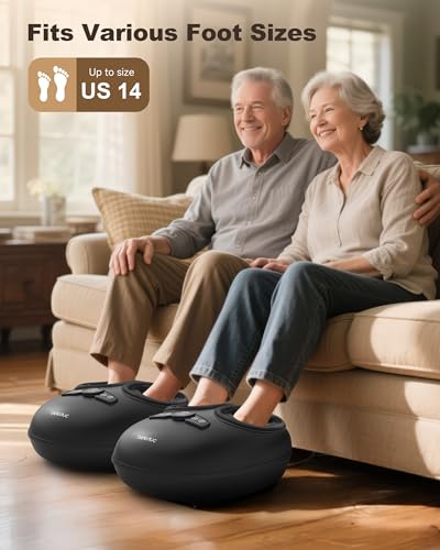 Beleduc Foot Massager with Heat and Compression – Shiatsu Feet Massager for Plantar Fasciitis, Neuropathy, Remote Control, Foot Warmer for Home Office, Fits Up to Size 14, Gift for Women Men