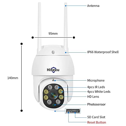 2K Wireless Security Camera Outdoor Pan Tilt Digital Zoom Camera With Floodlight,Motion Tracking,3MP 2.4G WiFi Camera,Light Alarm,Color Night Vision,PC&Mobile Remote View,Two-Way Audio Security Camera