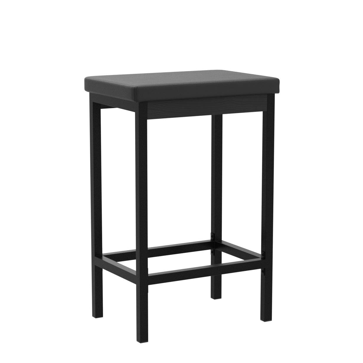 HOOBRO Bar Stools, Set of 2 Bar Chairs, 63 cm Height Stools, Breakfast Bar Stools, Kitchen Bar Chairs, 5 cm Thick Upholstery, for Kitchen, Dining Room, Cafe, Bar Counter, Black BB21BY01