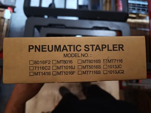 meite MT7116 Pneumatic Upholstery Stapler - 22 Gauge 71 Series 9MM (3/8-Inch) Crown 6-16MM (1/4-Inch to 5/8-Inch) Leg Length Fine Wire Stapler Air-Powered Furniture Stapler