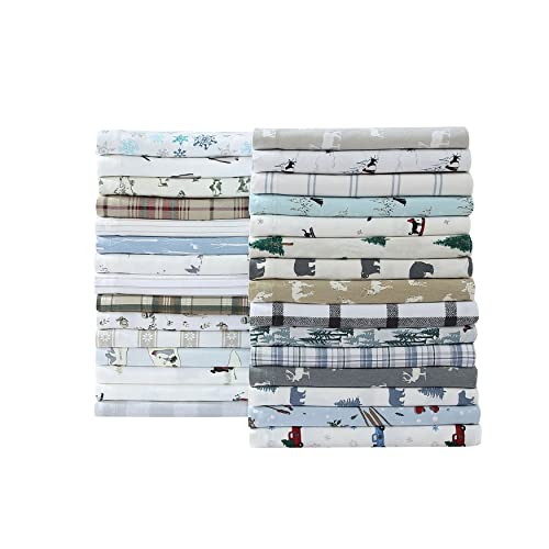 Eddie Bauer - Queen Sheet Set, Warm Breathable Cotton Flannel Bedding with Deep Pockets, Brushed for Extra Softness, Cozy Home Decor, Oeko-Tex Certified (Elk Grove, Queen)
