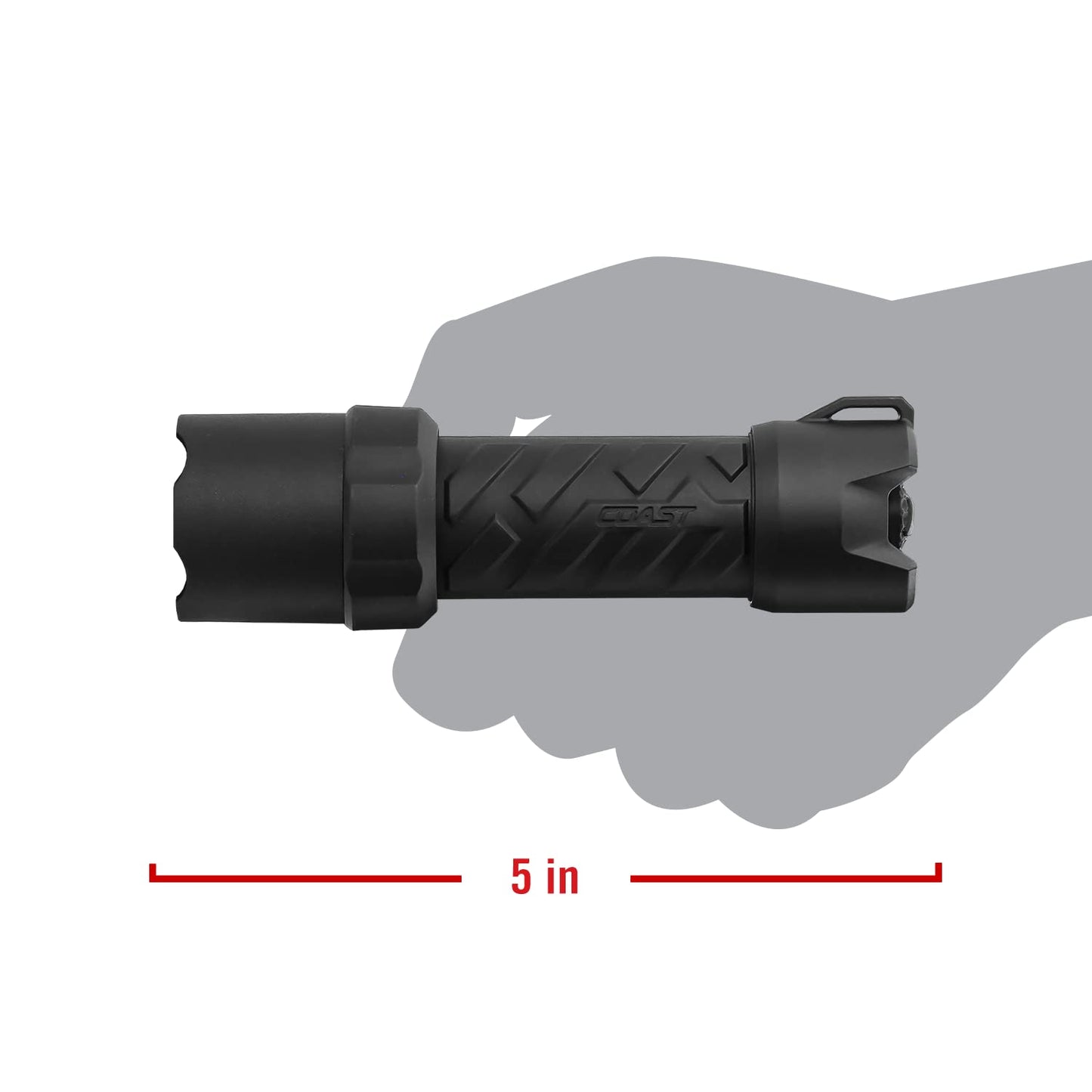 COAST POLYSTEEL 200 with Twist Focus, Pure Beam, 390 Lumen LED Flashlight, Crushproof, Black