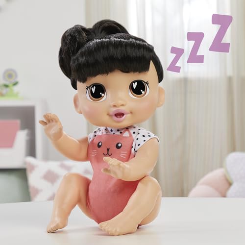 Baby Alive Crawl 'n Play Katie Kat Electronic Crawling Baby Doll Set, Black Hair, Kids Toys for Girls & Boys 3 Years & Up, 10.75 Inches/27 cm