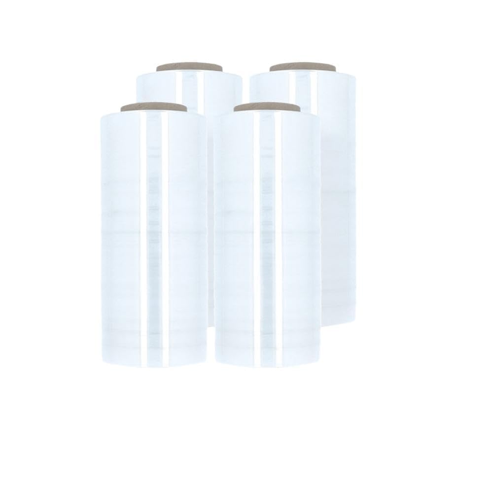 PSBM Hand Stretch Film/Wrap, 4 Rolls 16 Inch x 1476 Feet 80 Gauge Equivalent Ultra High Performance Industrial Strength Clear Shrink/Plastic Wrap for Moving, Shipping, Storing & Packing