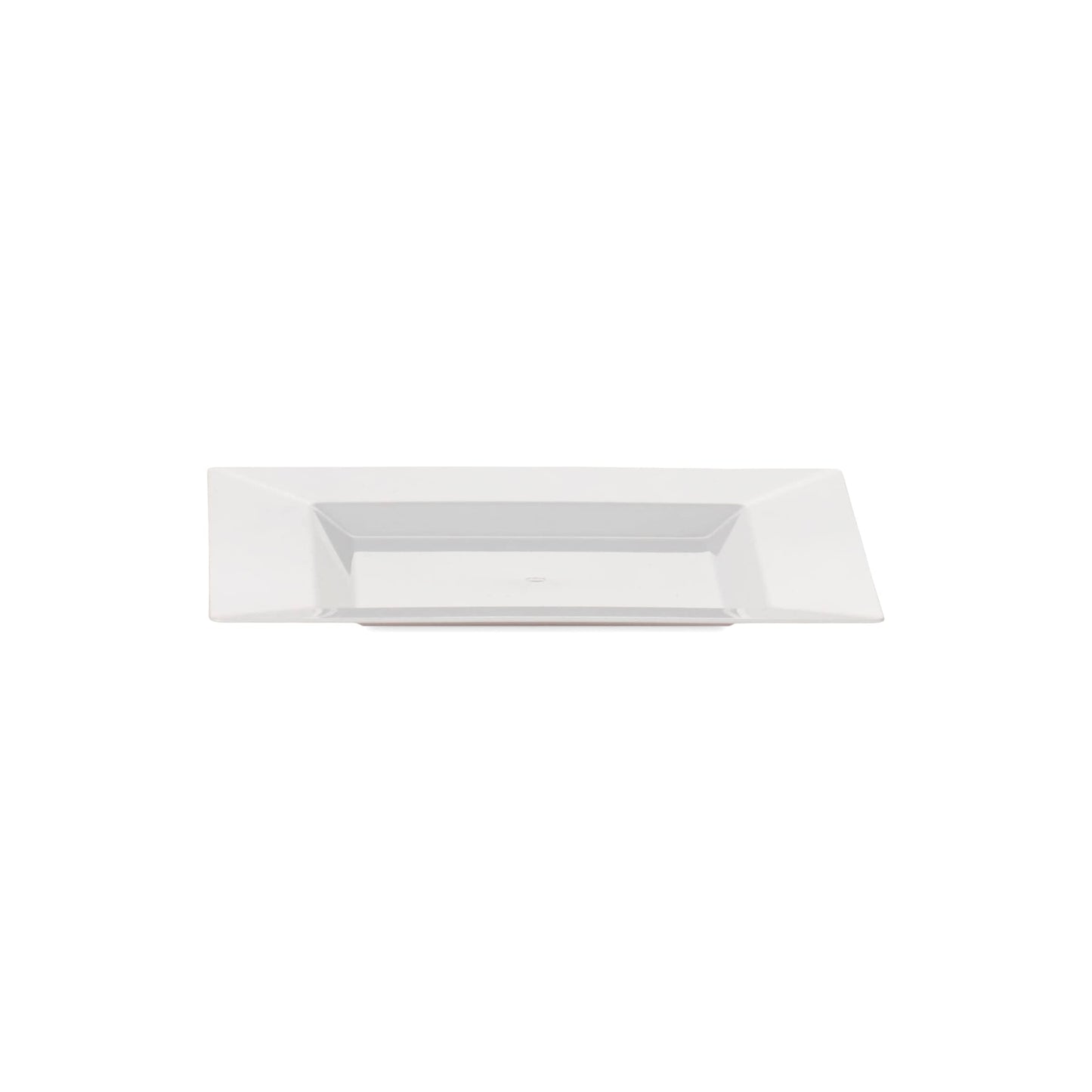 BloominGoods Plastic Disposable Square Dessert Plates | 50-Pack 6.5 inches White Appetizer/Salad Square Plates | Ideal for Weddings, Parties, Catering | Heavy Duty & Non Toxic