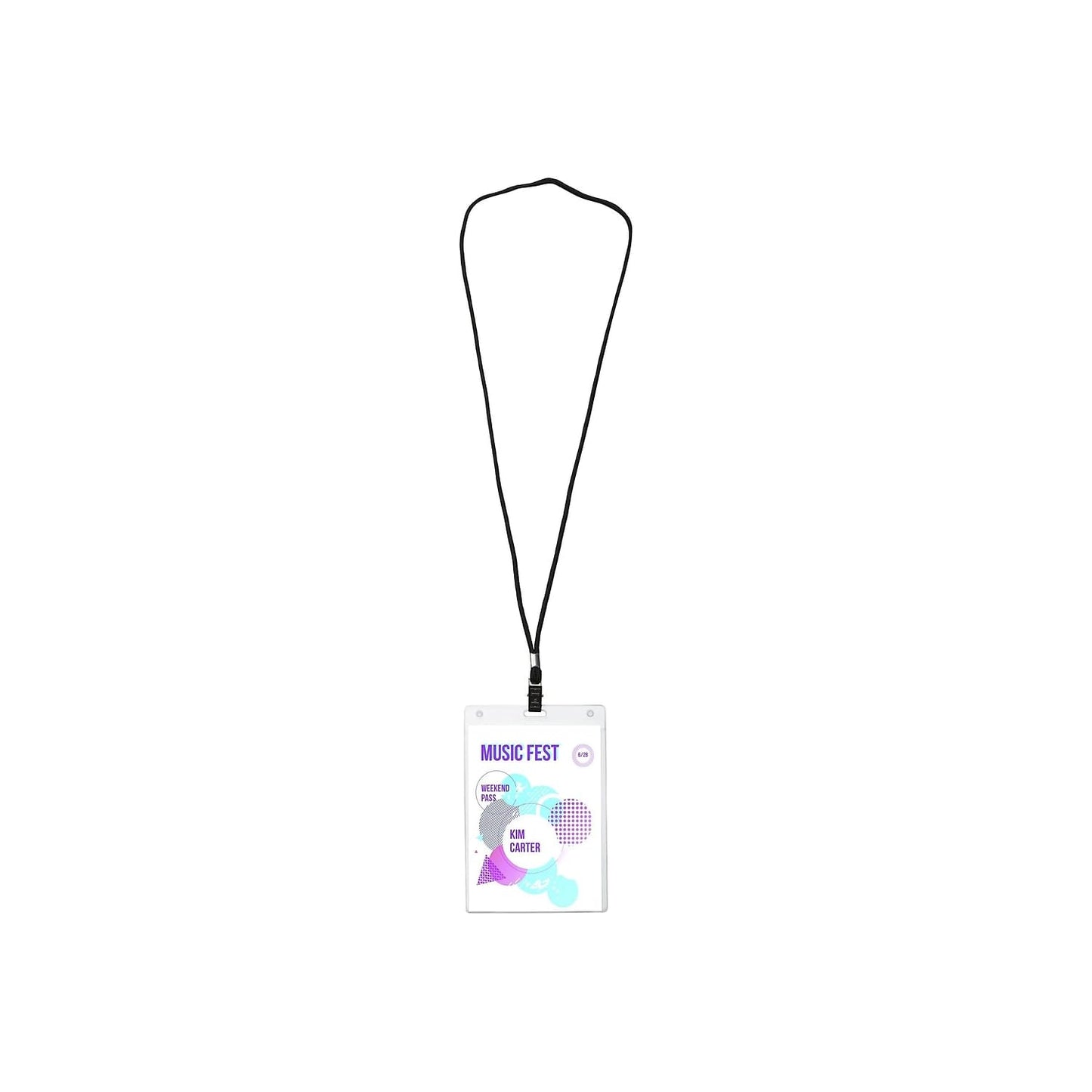 Vertical Hanging Style Name Badges, PVC Plastic, 6" x 4-1/4"