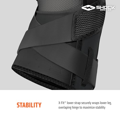 Shock Doctor Knee Support with Dual Hinges, Black, Medium