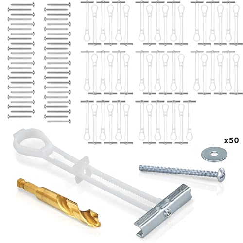 CondoMounts EDA1452 Universal Wall Mounting Anchors | Steel Stud | NO Stud | Metal Stud Anchors | TV Mount Metal Studs | Holds 90lbs | Includes 50 Elephant Anchor Set & 1 Titanium Drill Bit
